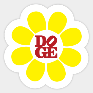 DOGE LOVE FLOWER YELLOW Sticker